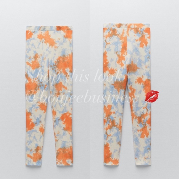 ZARA High Waisted Tie Dye Leggings BNWT - Picture 3 of 3